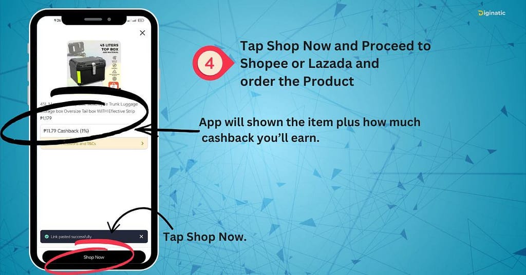 Shopback Cashback Guide Step 4 Tap Shop Now and Proceed to
Shopee or Lazada and
order the Product Shopback legit